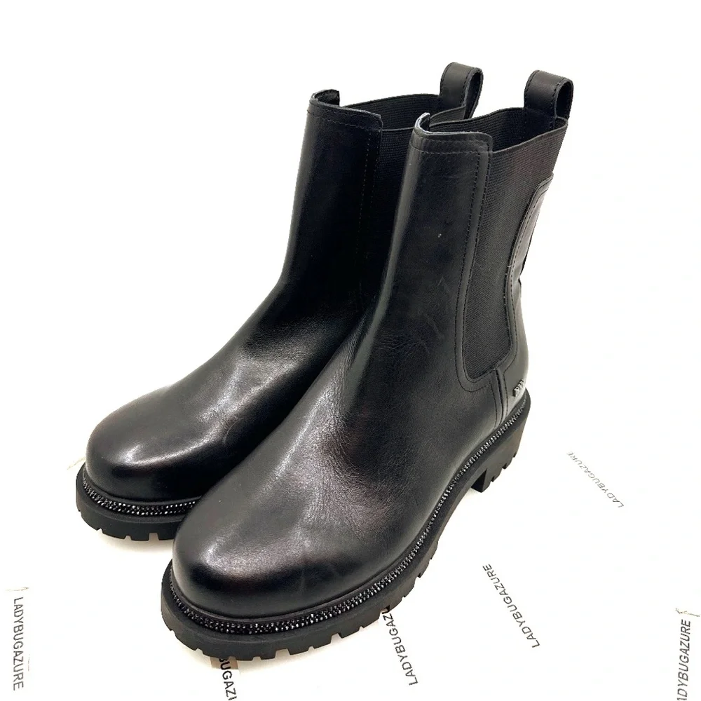 NWOB DKNY Women’s Rick Slip On Bootie Black Leather Size 7.5 - Picture 4 of 17